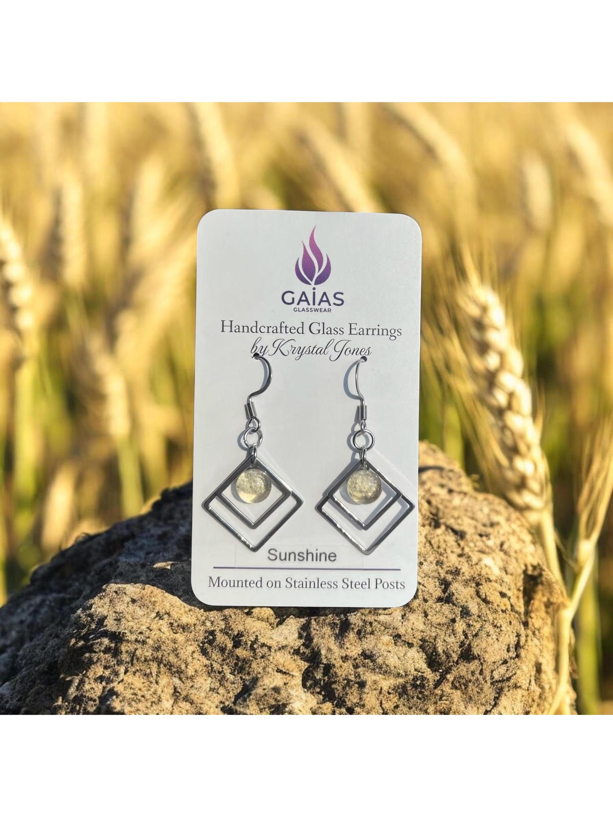 Sunshine | Geometric Fused Glass Earring
